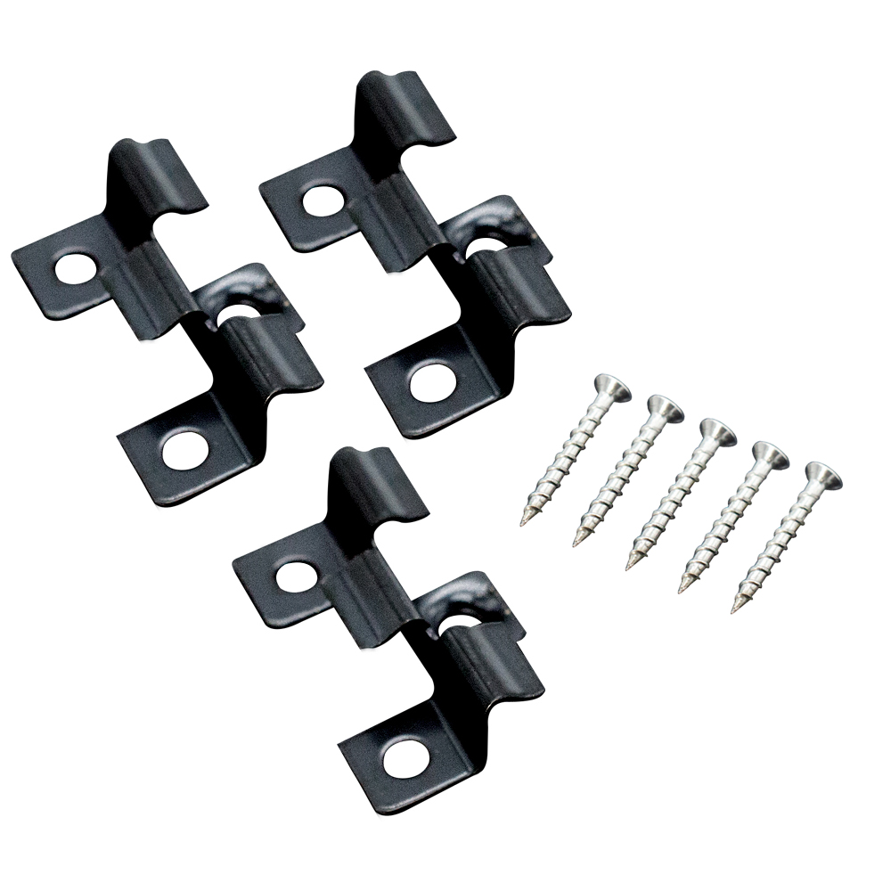 Box of 100 Black Stainless Steel Spacer Clips and Screws Alpha Decking